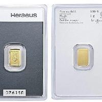 LINGOTTO ORO PURO 999 1g HERAEUS GERMANIA NUOVO