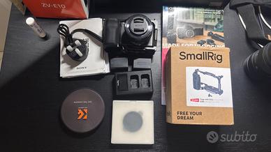Sony ZV-E10 + 16-50mm + Cage SmallRig + 2 filtriND