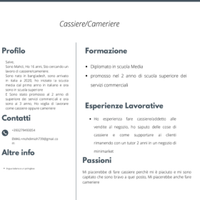 Cameriere/cassiere/pulizie