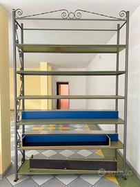3 SCAFFALI IN FERRO BATTUTO