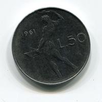 Moneta da 50 lire del 1961