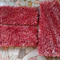 Parure 3x tappetti rosso scuro melange