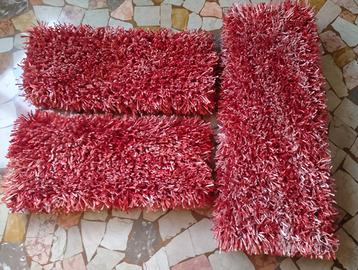 Parure 3x tappetti rosso scuro melange