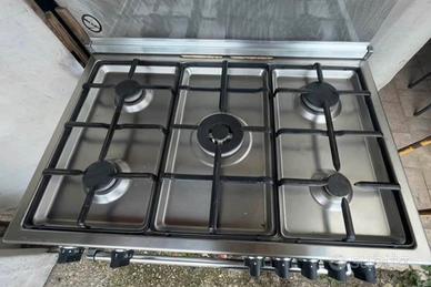 Cucina gas 5 fuochi 90cm acciaio