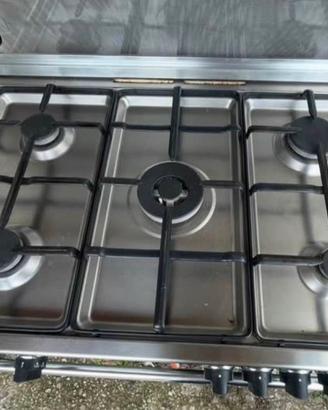 Cucina gas 5 fuochi 90cm acciaio