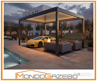 pergola bioclimatica 6x4 4x6 led rgb motore gazebo