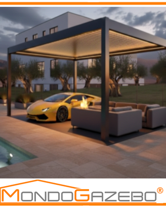 pergola bioclimatica 6x4 4x6 led rgb motore gazebo