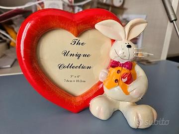 Portafoto cuore coniglietto