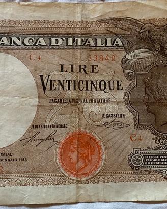 Banconota lire venticinque