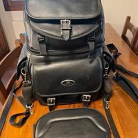 Borsa moto portapacchi impermeabile in pelle