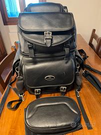 Borsa moto portapacchi impermeabile in pelle