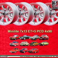4 pz cerchi Fiat Lancia Autobianchi Minilite 7x13 