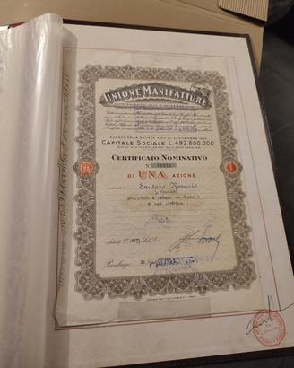 certificato azionario 