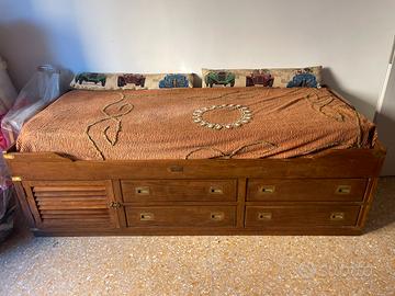 Letto divano stile marina barca vintage legno