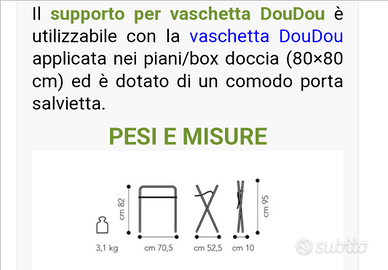 Supporto per vaschetta Doudou Brevi - Tutto per i bambini In vendita a  Trento