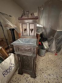 Mobile antico con marmo + Colonna abbinata