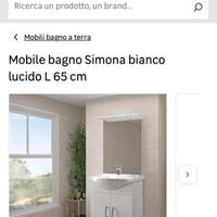 Specchio con faretti per mobile bagno