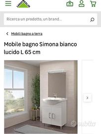 Specchio con faretti per mobile bagno