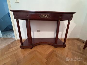 Console in stile Impero con decori in ottone