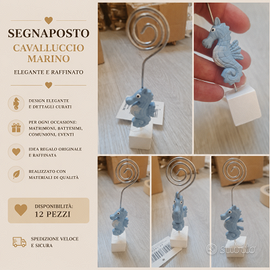 Elegante segnaposto decorativo con cavalluccio mar