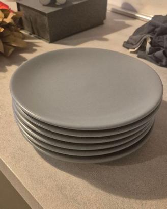 Set piatti carrefour grigio/celeste