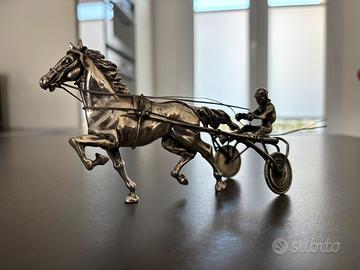 Cavallo con sulky in Argento massiccio  925