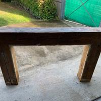 Mensola cornice in legno massello per camino