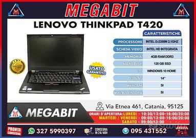 LENOVO T420 - i3 2350M 4Gb DDR3 120GB SSD - USATO