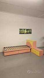 Letto-mobile artiginale con 4 ampie cassettiere