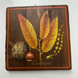 Quadro in legno massello "Castagno" dipinto a mano