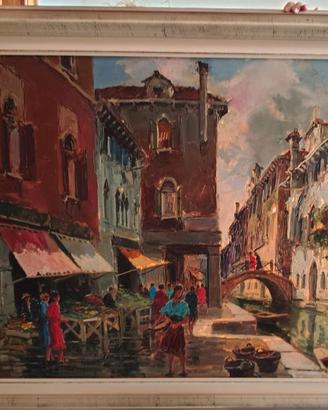 Dipinto  Salviati Gino Fondamenta a Venezia