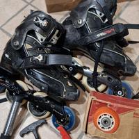 Pattini SEBA taglia 35 + ruote e cuscinetti nuovi