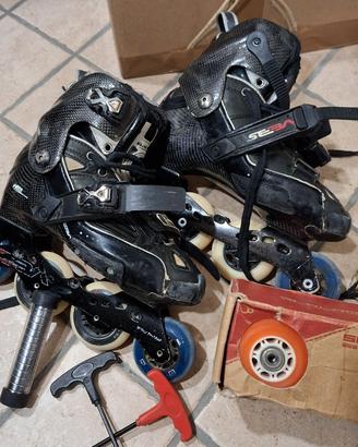 Pattini SEBA taglia 35 + ruote e cuscinetti nuovi