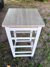 mobiletto da cucina con porta posate da muro