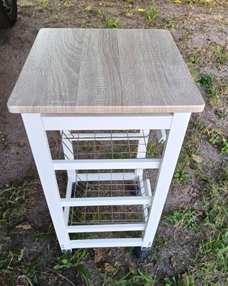 mobiletto da cucina con porta posate da muro