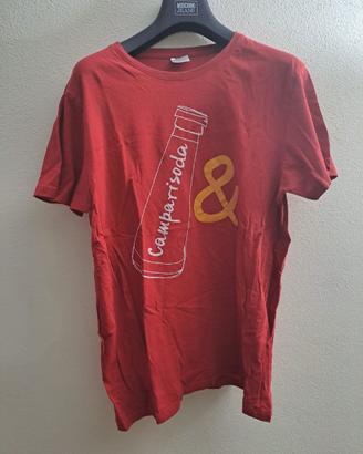 T-Shirt Uomo Rossa Camparisoda – Grafica Vintage,
