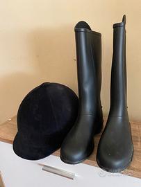 Stivali tg 34 e cappello equitazione