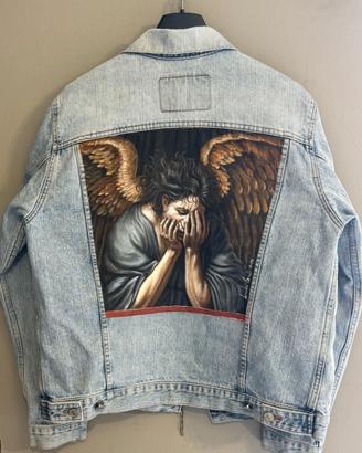 Giacca di jeans custom dipinta a mano vintage