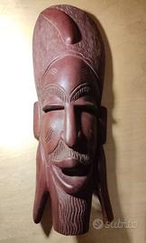 Maschera carnevale africano etnica legno 50cm