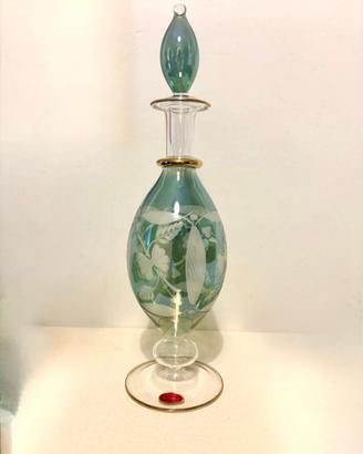 Vaso in vetro artistico lavorato a mano