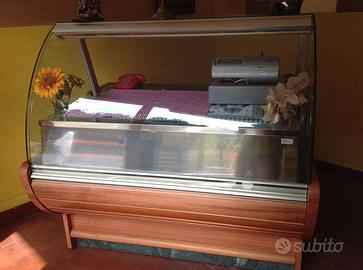 Vetrina espositore SEV in ciliegio, neutra e caldo