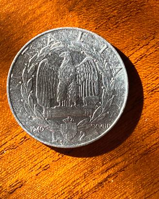 Moneta da 2 lire del 1940 Vittorio Emanuele III