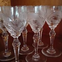 set calici per amari, grappe in cristallo vintage