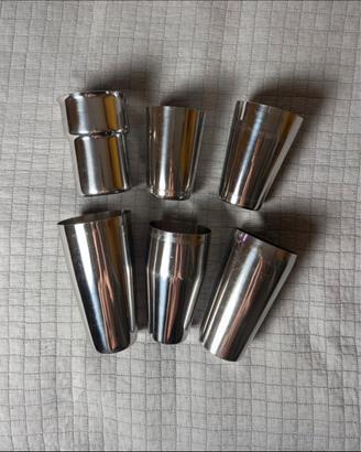 Set di 6 bicchieri in acciaio inossidabile