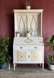 Secretaire stile francese bianca oro Pezzo Unico