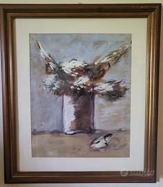 Dipinto Sergio Scatizzi "Vaso di fiori" Olio