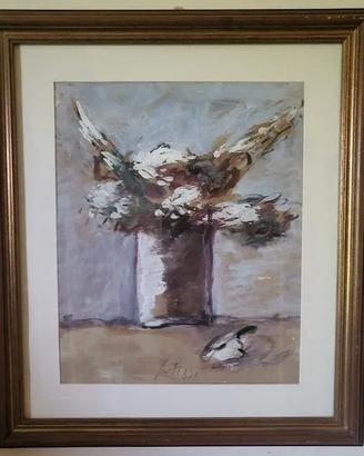 Dipinto Sergio Scatizzi "Vaso di fiori" Olio