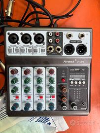 Aveek Mixer Audio 5 Canali con Interfaccia di Regi