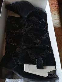 Stivali neri paillettes 38, tacco 5 