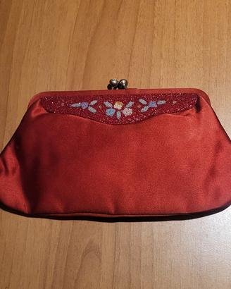 Pochette rossa vintage anni 60/70 con decori
